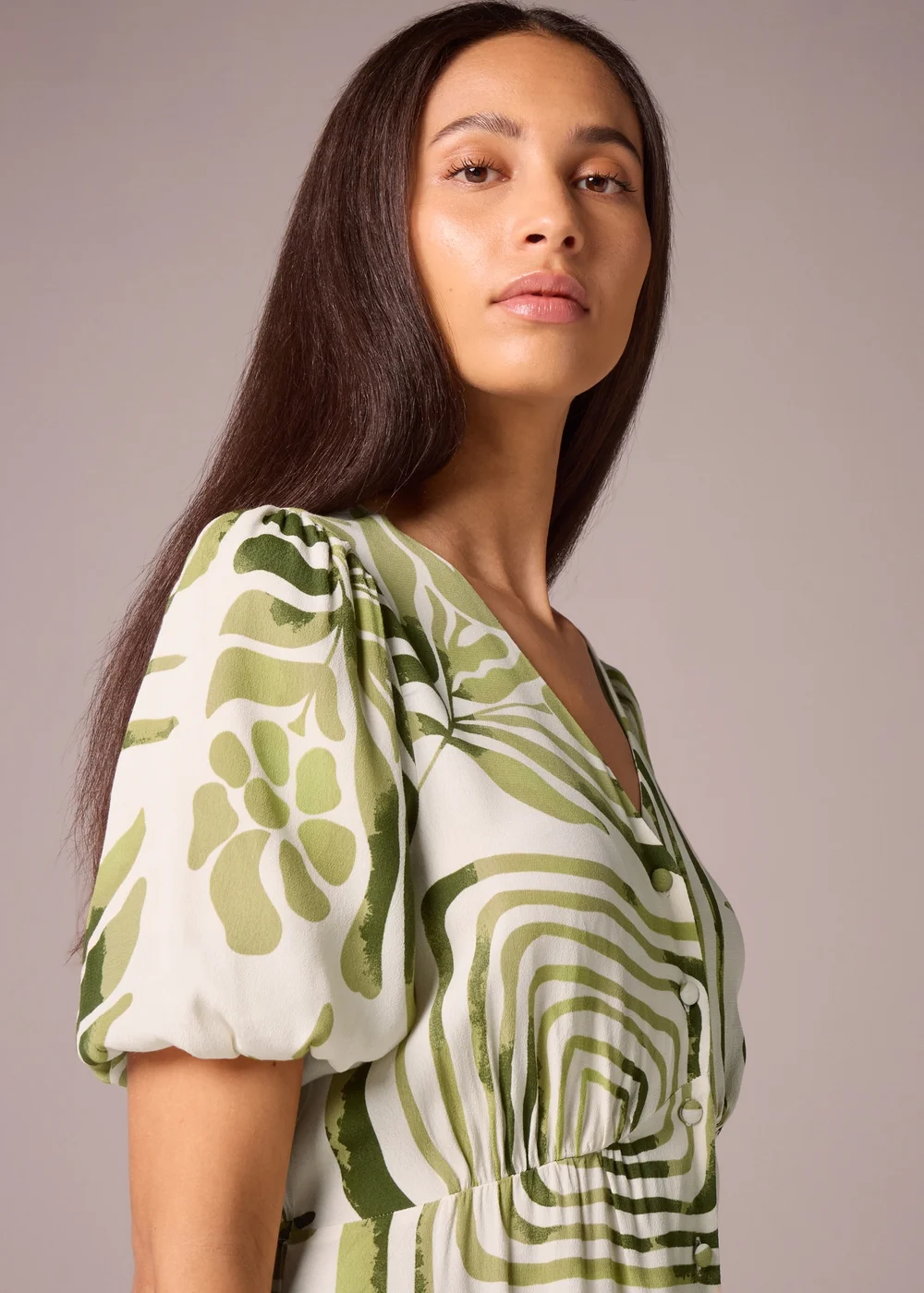 Et Vous Green Leaf Midi Tea Dress - 8 Image 2