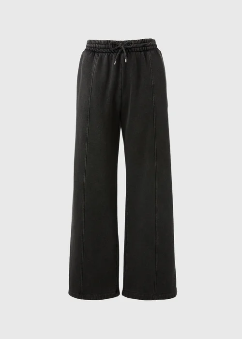 Charcoal Acid Wash Wide Leg Jogging Bottoms - XS Image 2
