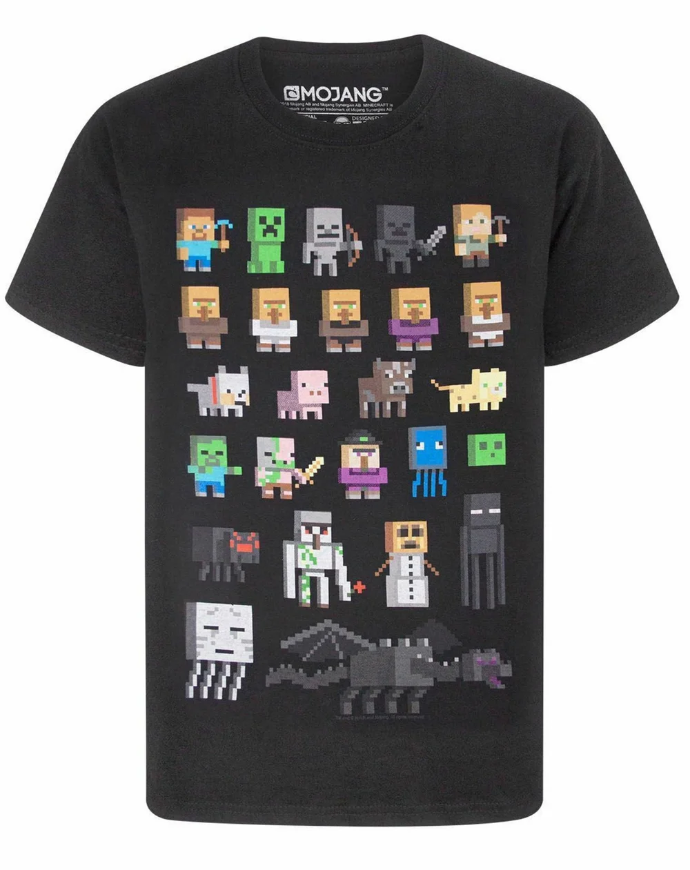 Vanilla Underground Minecraft Boys Black Sprites T-Shirt (3-15 Years) - 3-4 Yrs Image 1