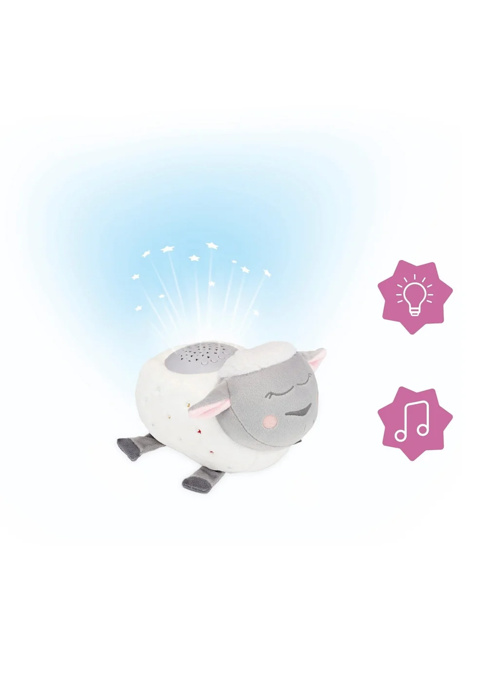 Badabulle White Lulu the Lamb Plush Nightlight - One Size Image 3