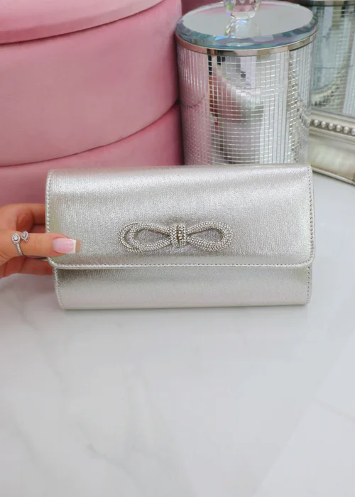 Love Lemonade Silver Crystal Sassy Bow Bag - One Size Image 2