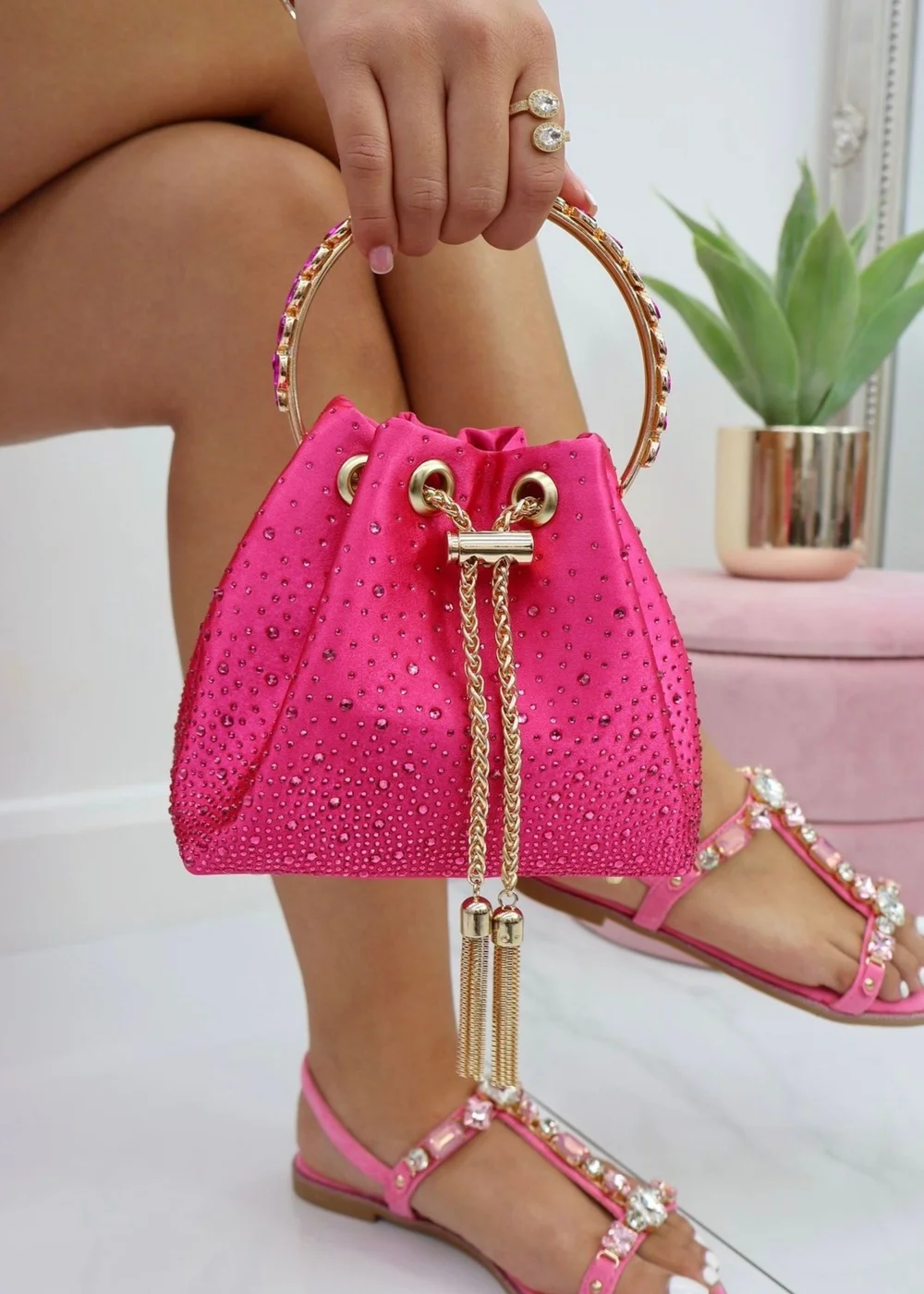 Love Lemonade Hot Pink Crystal Goddess Handbag Limited Edition - One Size Image 1