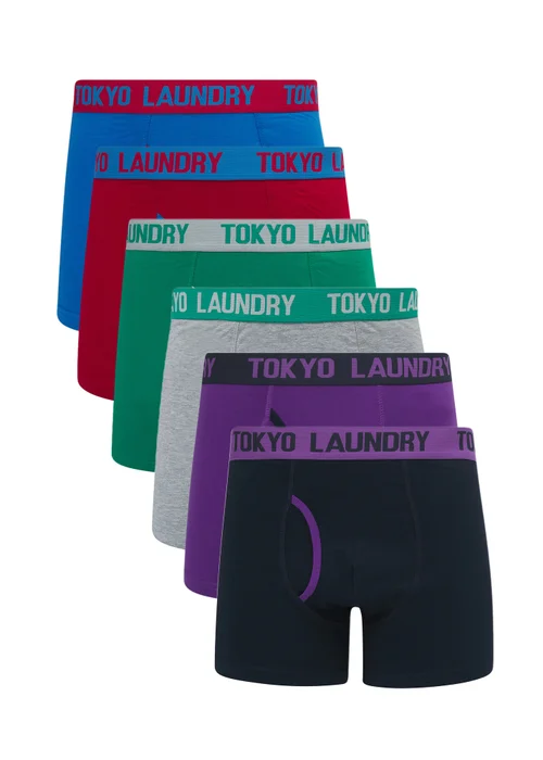 Tokyo Laundry Light Grey 6-Pack Cotton Boxers - XL Image 1