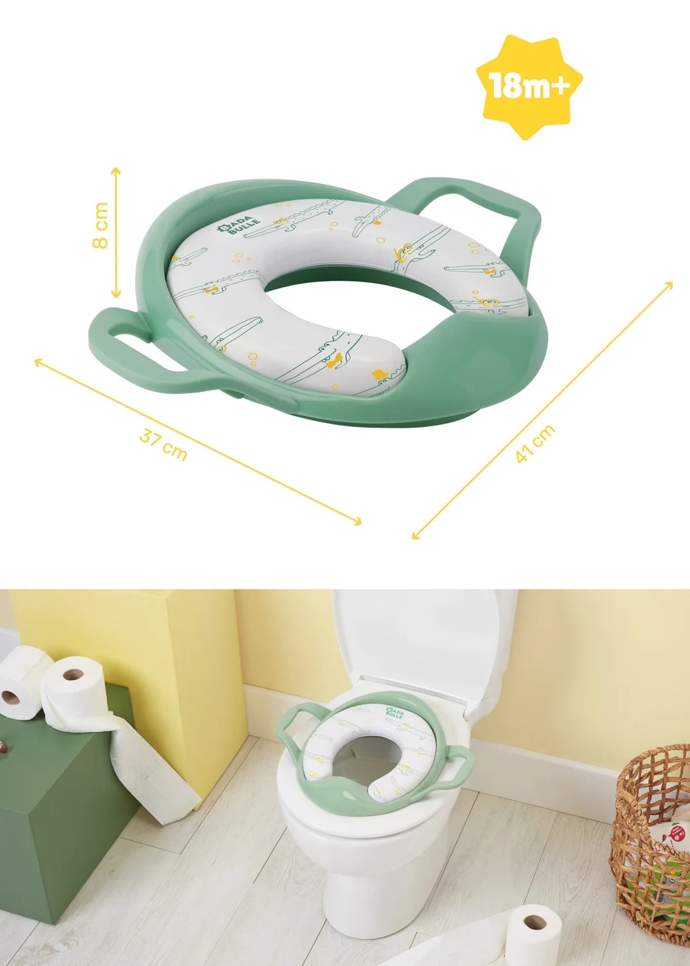 Badabulle Green Toilet Reducer with Handles - One Size Image 5