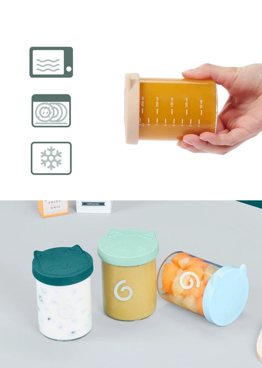 Babymoov Isy Bowls Superior Borosilicate Glass Babybols Food Storage Set - One Size Image 3