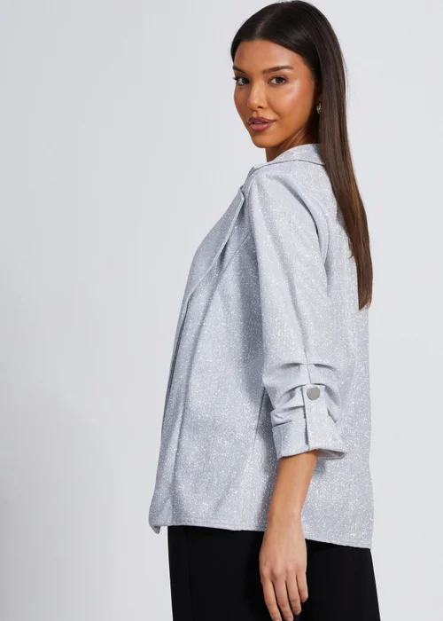 Quiz Silver Ruched Sleeve Blazer - 6 Image 2