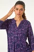 Roman Purple Stretch Speckled Print Blouse - Size 14 Image 4