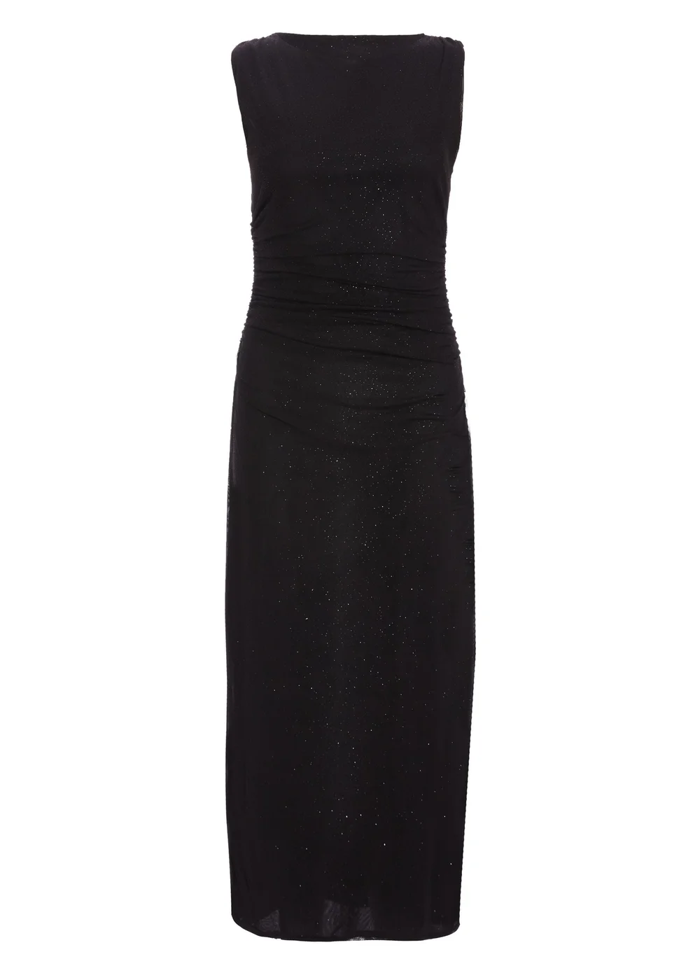 Quiz Black Glitter Mesh Midaxi Dress - 6 Image 4
