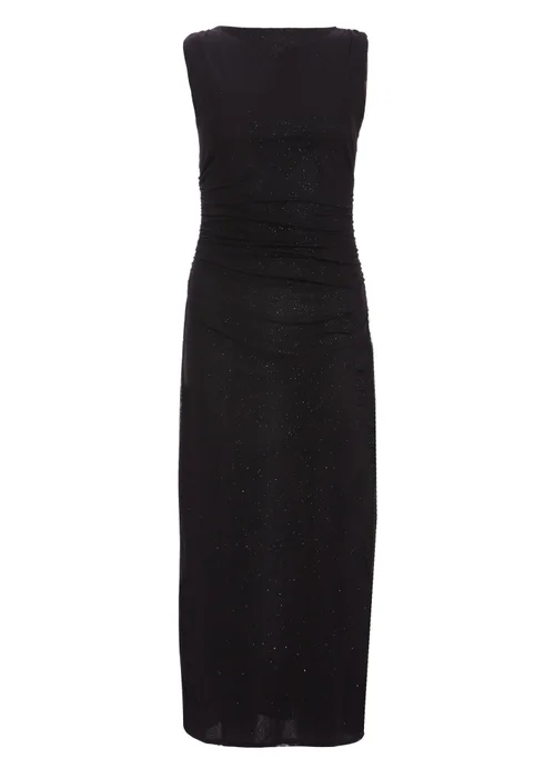 Quiz Black Glitter Mesh Midaxi Dress - 6 Image 4