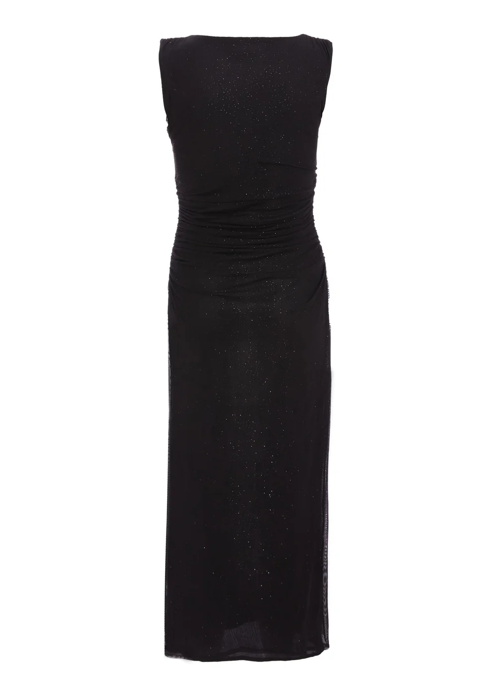 Quiz Black Glitter Mesh Midaxi Dress - 6 Image 5