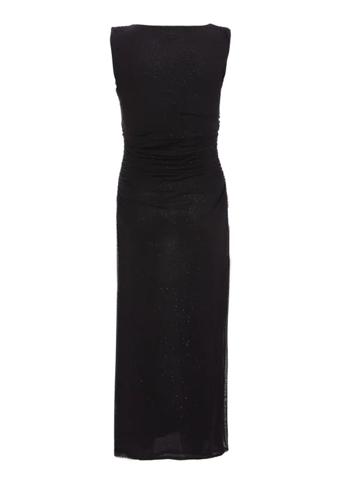 Quiz Black Glitter Mesh Midaxi Dress - 6 Image 5