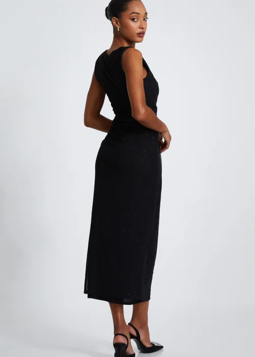 Quiz Black Glitter Mesh Midaxi Dress - 6 Image 2