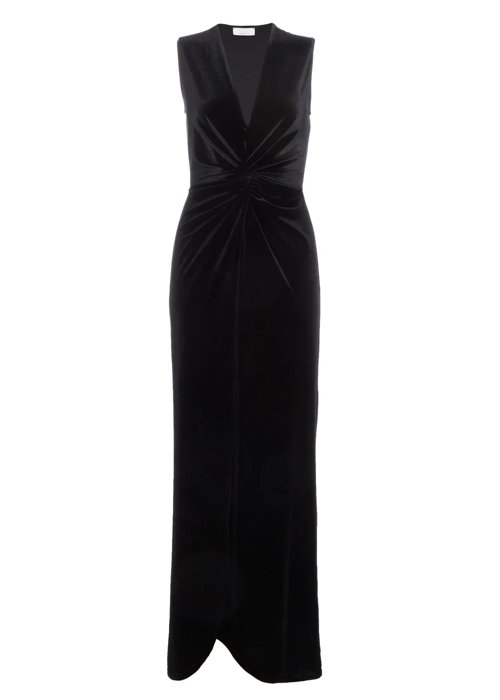 Quiz Black Velvet Twist Front Maxi Dress - 8 Image 4