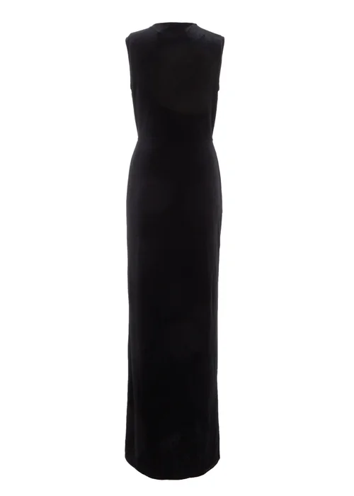 Quiz Black Velvet Twist Front Maxi Dress - 8 Image 5