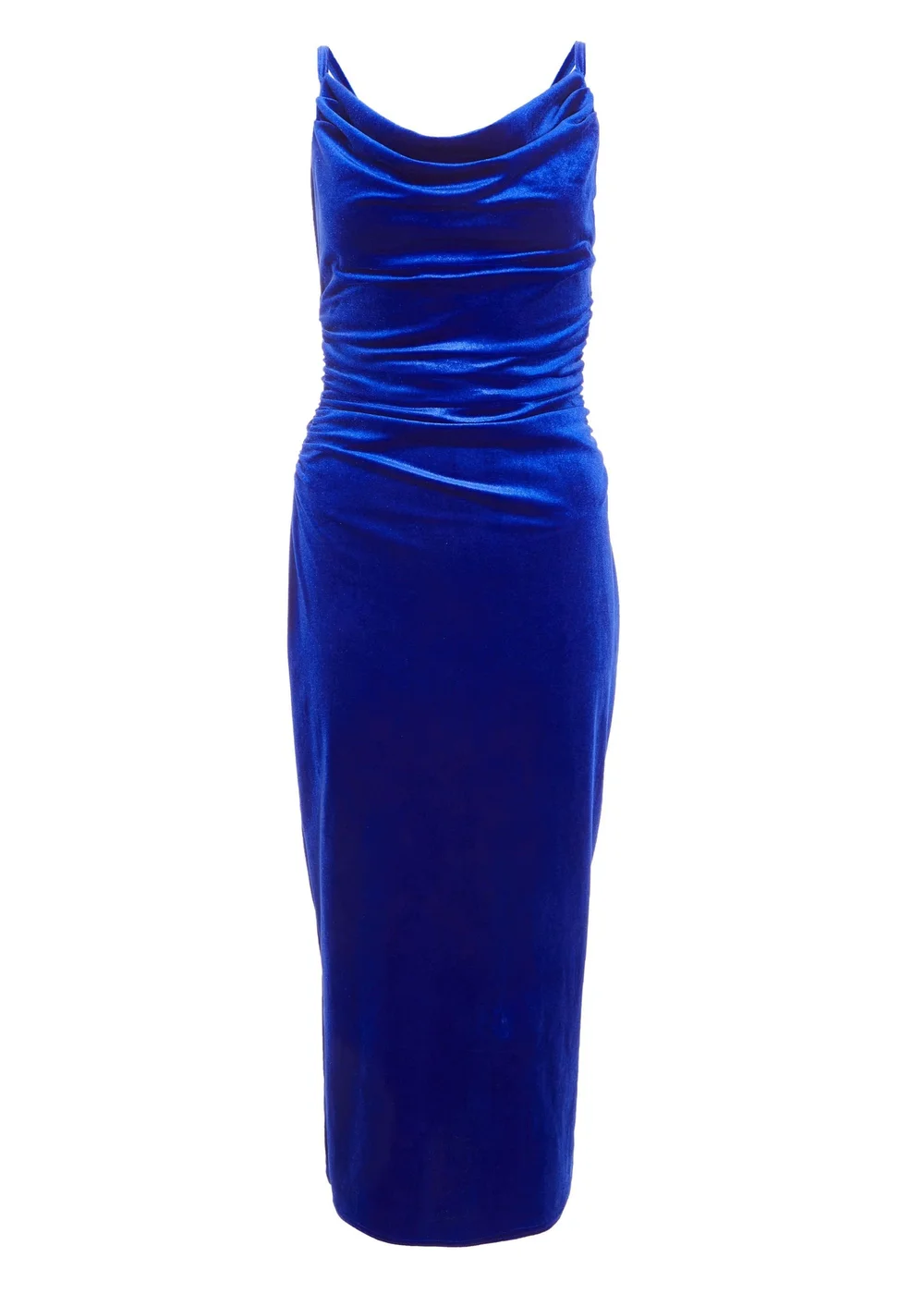 Quiz Blue Petite Velvet Midaxi Dress - 6 Image 4