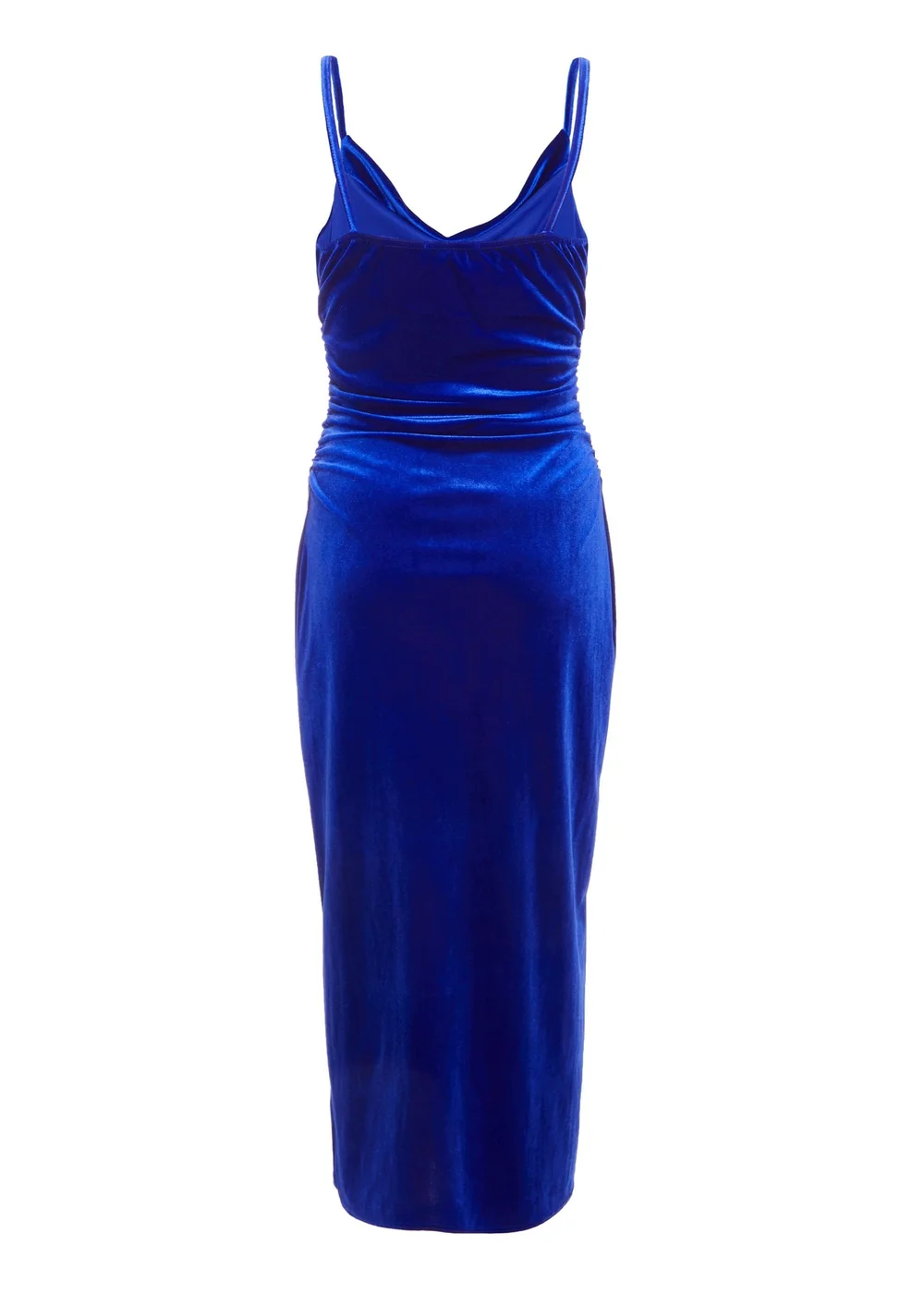 Quiz Blue Petite Velvet Midaxi Dress - 6 Image 5
