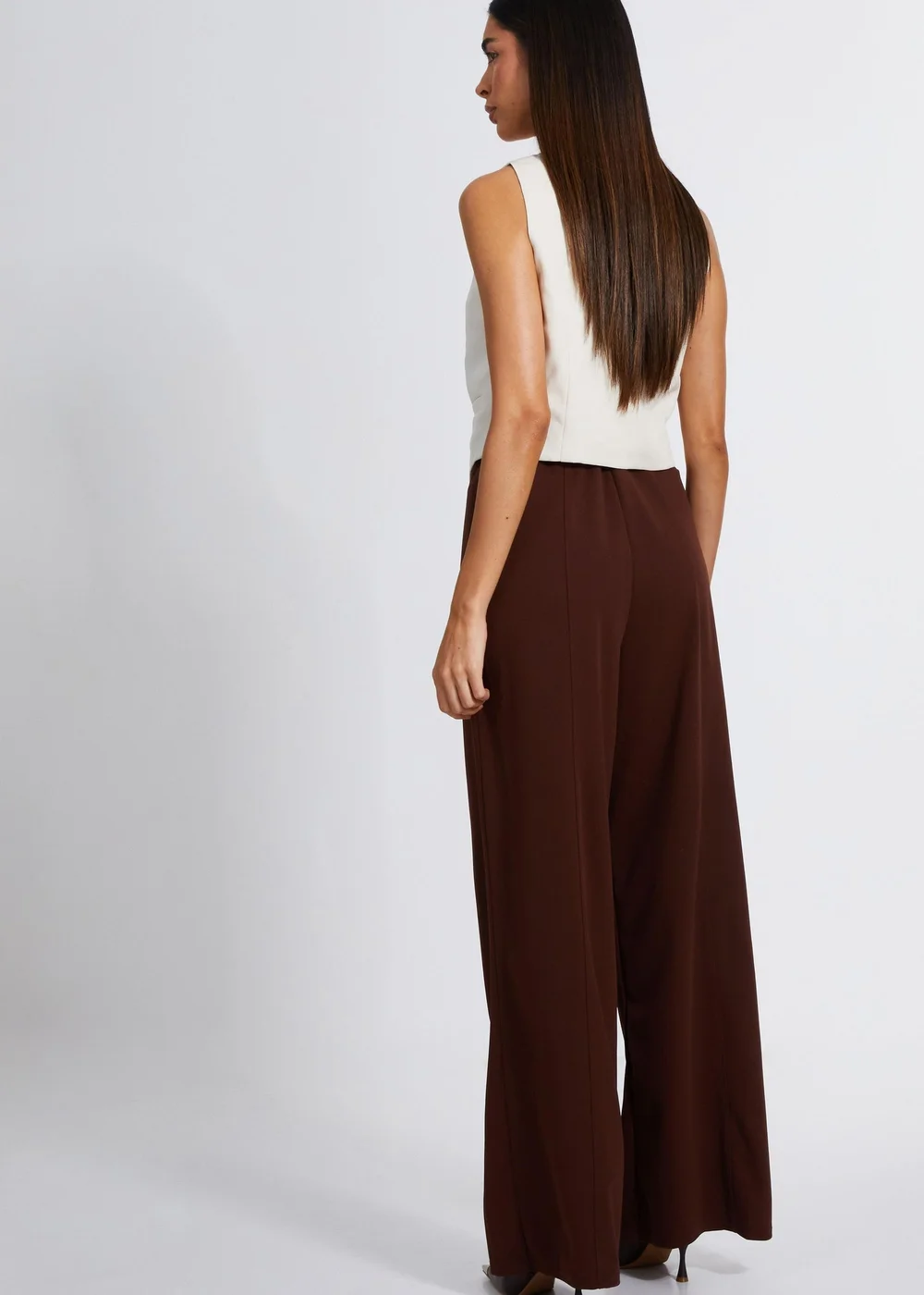 Quiz Brown High Waist Wide Leg Trousers - 6 Image 2