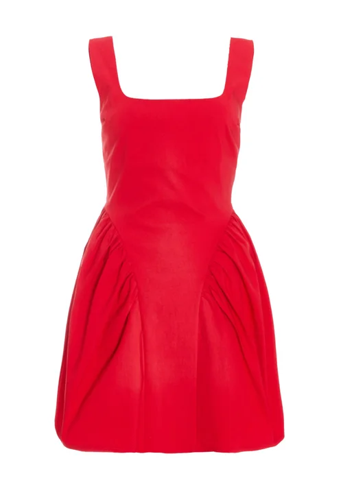 Quiz Red Scoop Back Skater Dress - 6 Image 4