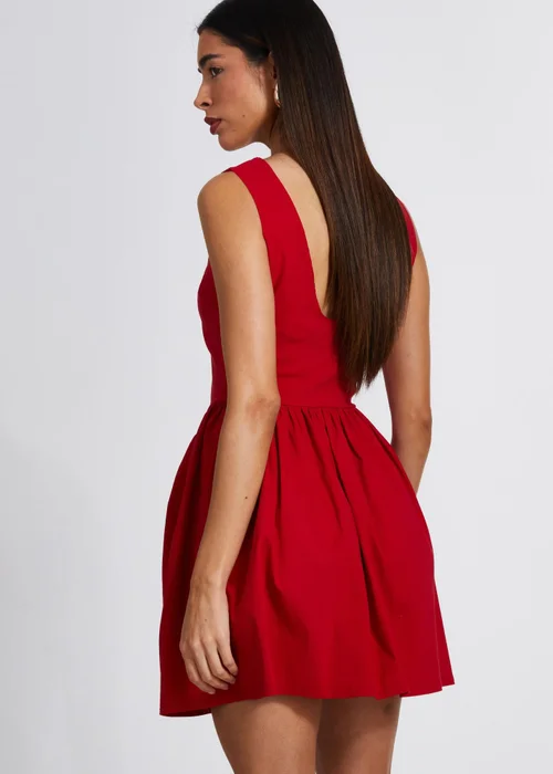 Quiz Red Scoop Back Skater Dress - 6 Image 2