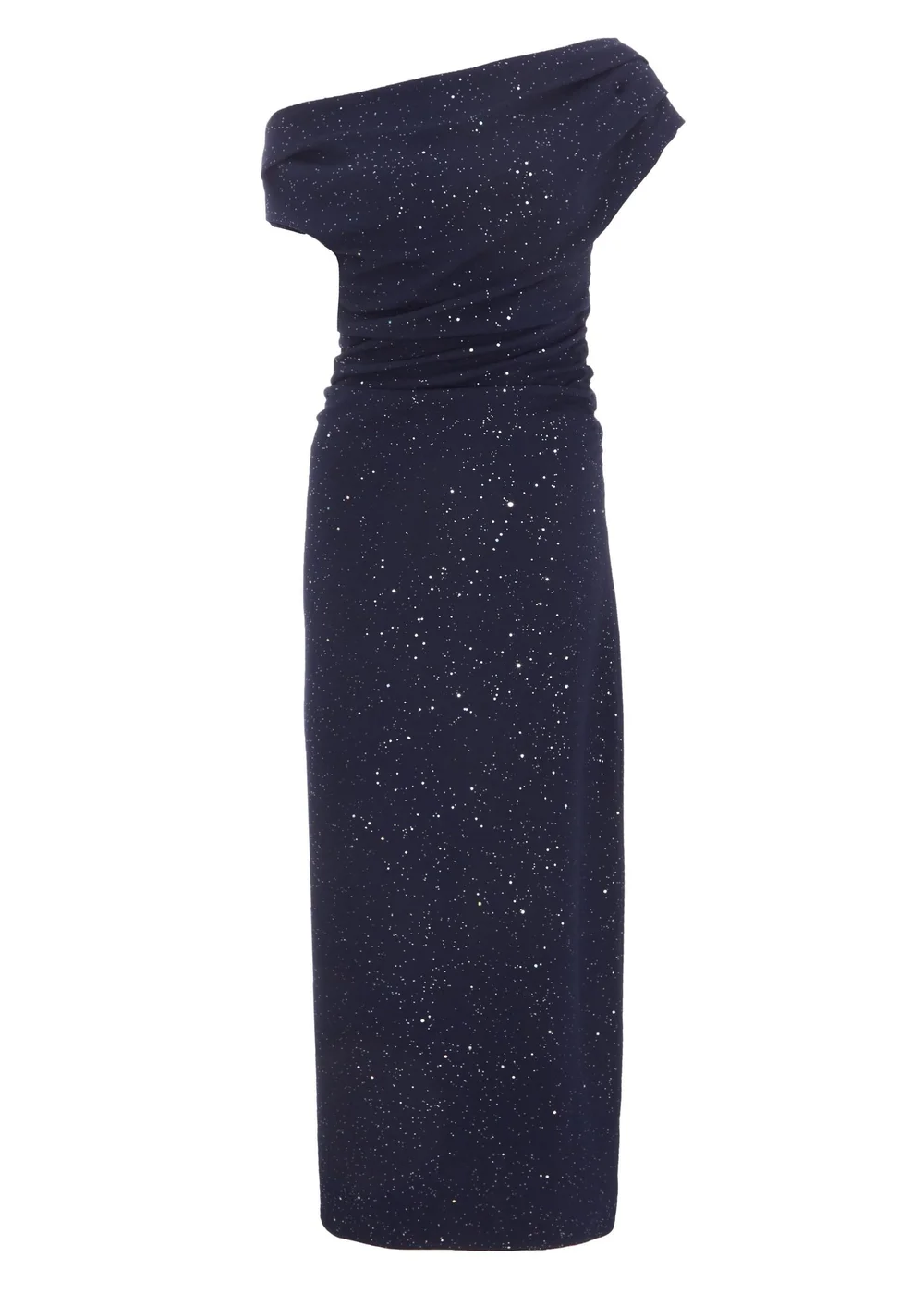 Quiz Navy Glitter Asymmetric Midaxi Dress - 6 Image 4