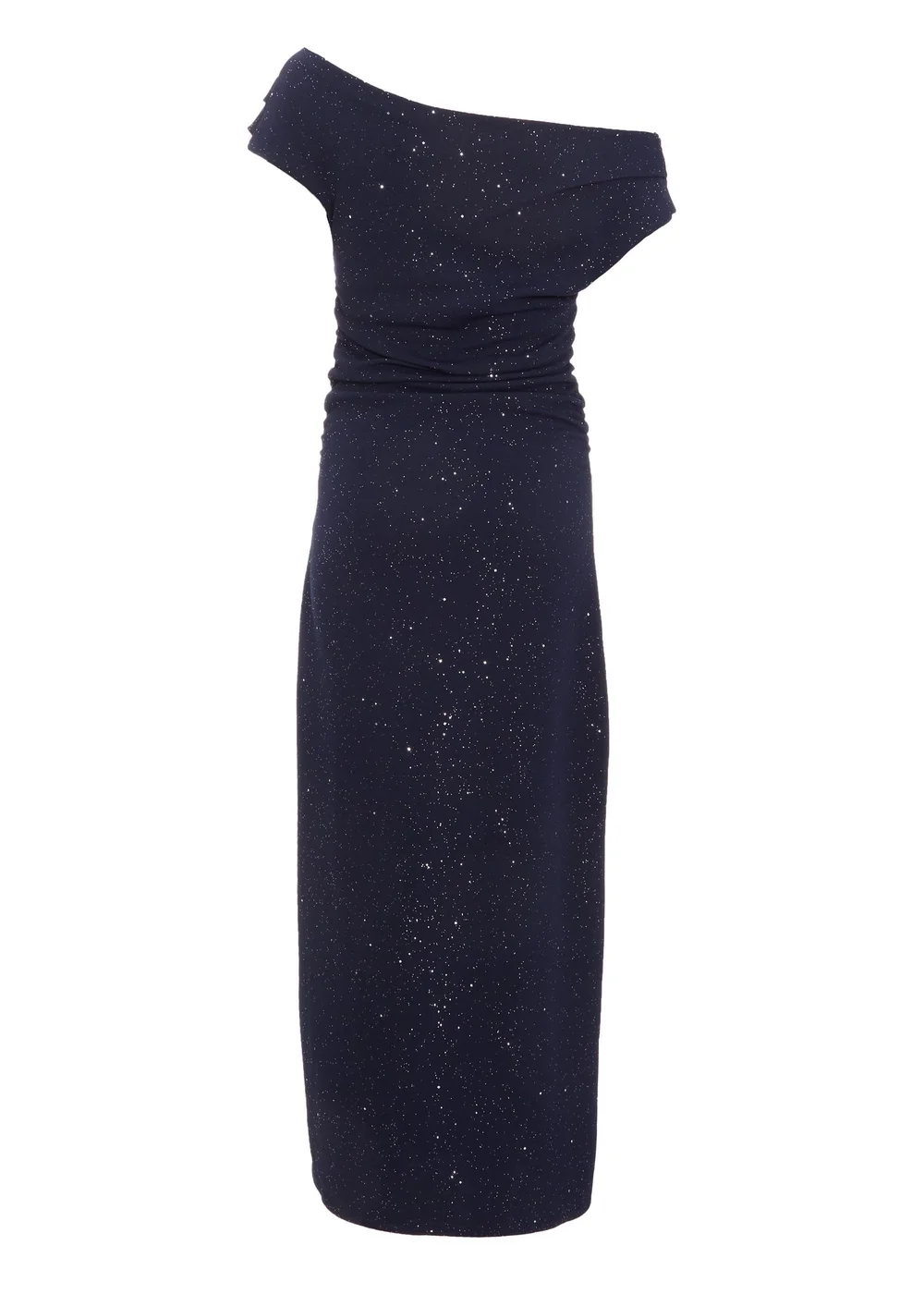 Quiz Navy Glitter Asymmetric Midaxi Dress - 6 Image 5