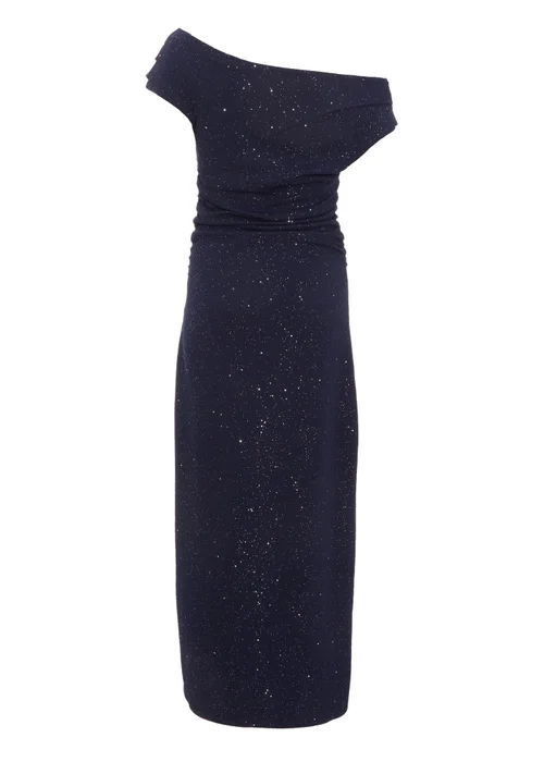 Quiz Navy Glitter Asymmetric Midaxi Dress - 6 Image 5