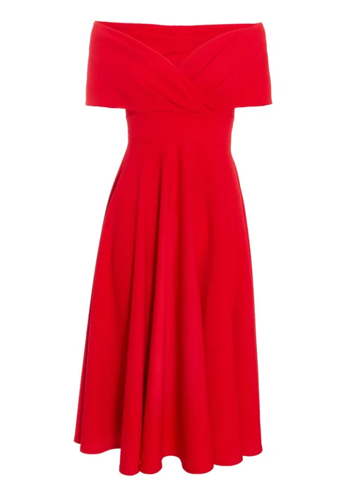 Quiz Red Skater Midi Dress - 8 Image 4