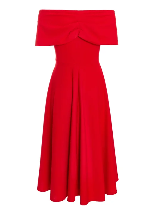 Quiz Red Skater Midi Dress - 8 Image 5