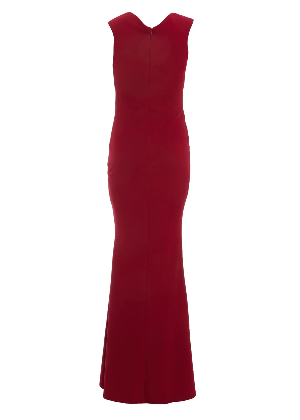 Quiz Burgundy Bardot Pleated Maxi Dress - 8 Image 5
