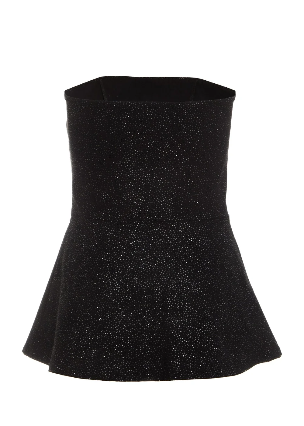 Quiz Black Glitter Strapless Peplum Top - 8 Image 5
