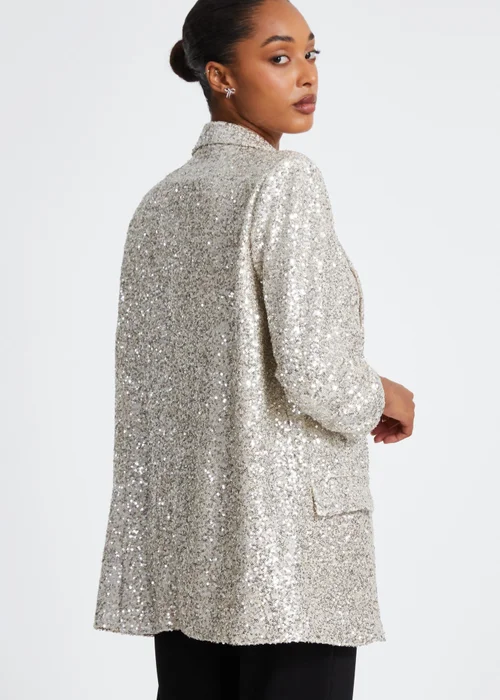 Quiz Champagne Sequin Tailored Blazer - 6 Image 2