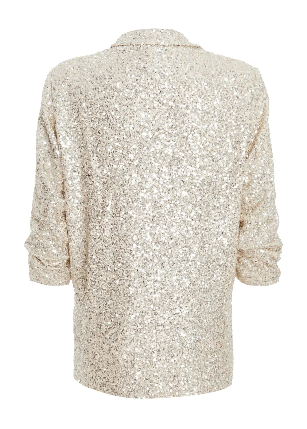 Quiz Champagne Sequin Tailored Blazer - 6 Image 5