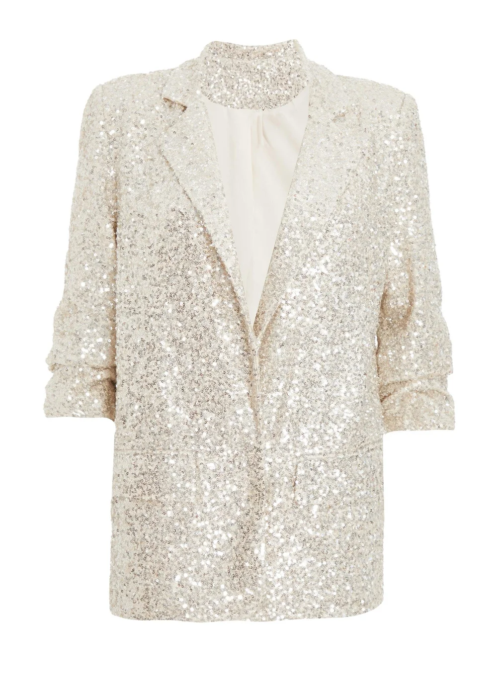 Quiz Champagne Sequin Tailored Blazer - 6 Image 4