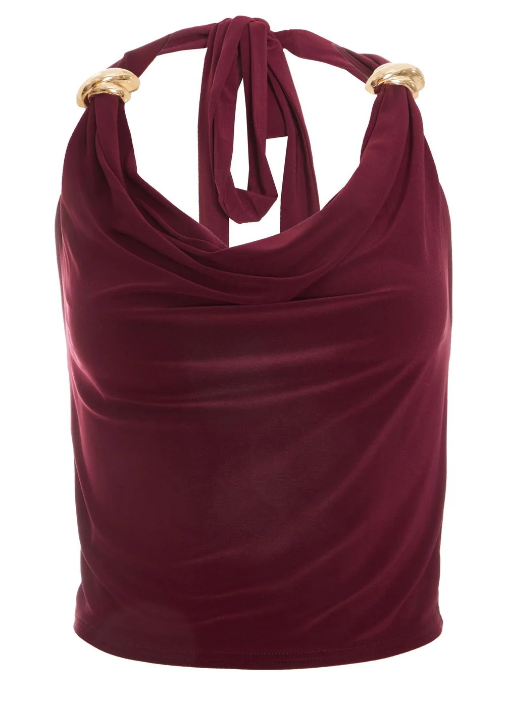 Quiz Red Buckle Detail Crop Top - 4 Image 4