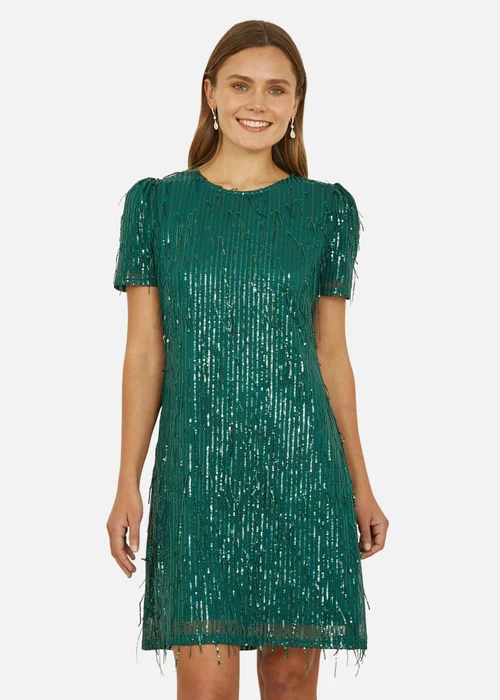 Mela Green Dripping Sequin Tunic Dress - 8 Image 1