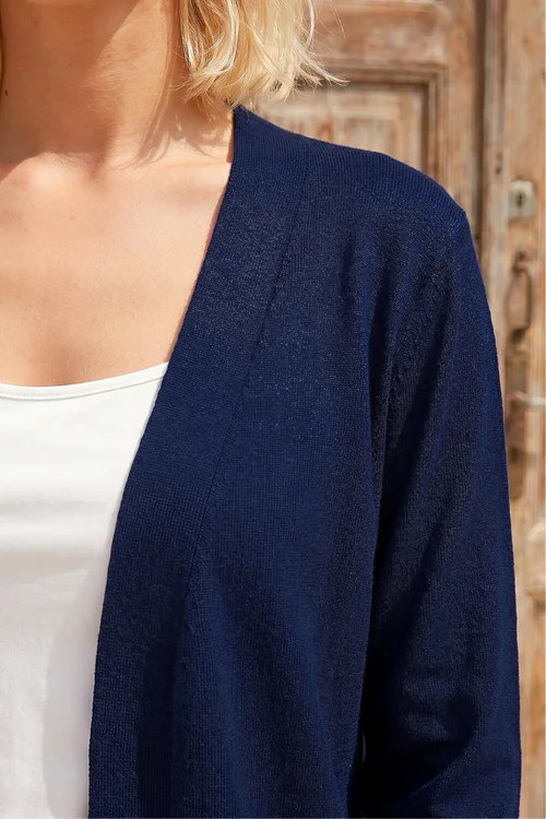 Roman Navy Petite Plain Stretch Cardigan - 8 Image 4