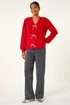 Roman Red Bow Embelished Knit Cardigan - Size 24 Image 2