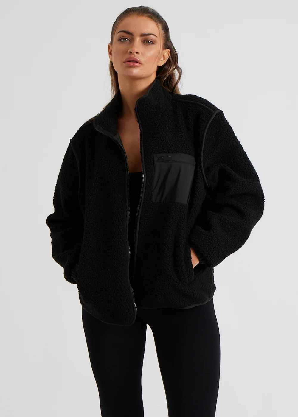 Urban Bliss Black Fleece Jacket - 10 Image 1
