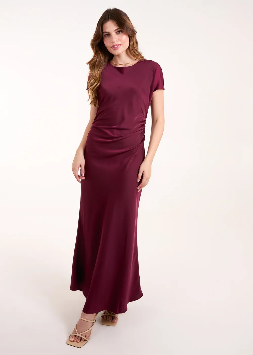 Blue Vanilla Red Bias Cut Batwing Slip Dress - S Image 1