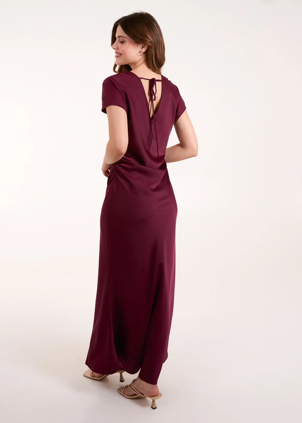 Blue Vanilla Red Bias Cut Batwing Slip Dress - S Image 2
