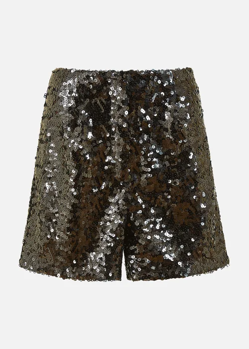 Yumi Black Sequin Mini Shorts - Size 12 Image 3