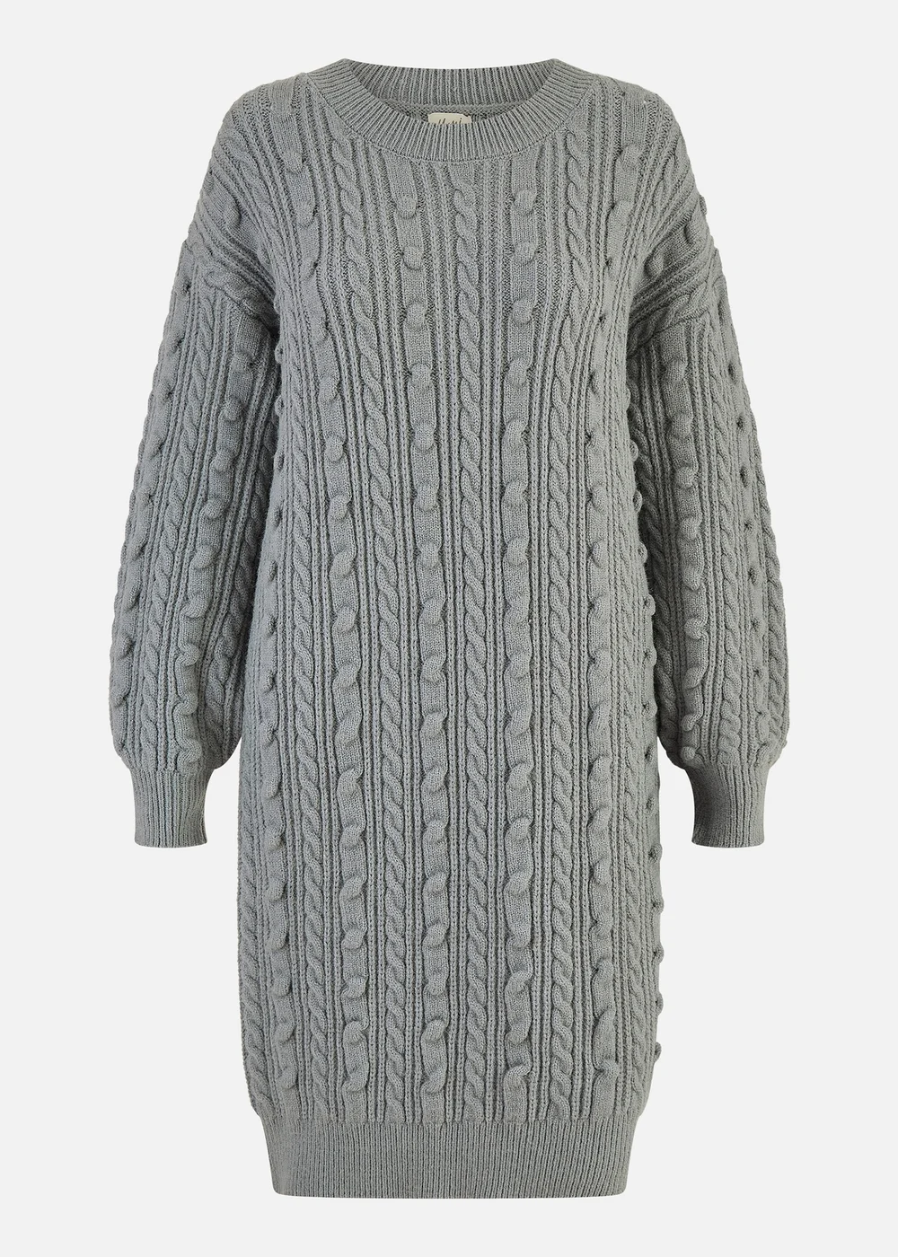 Yumi Grey Cable Knit Tunic Dress - S/M | Matalan Yumi Grey Cable Knit Tunic Dress - S/M | Matalan