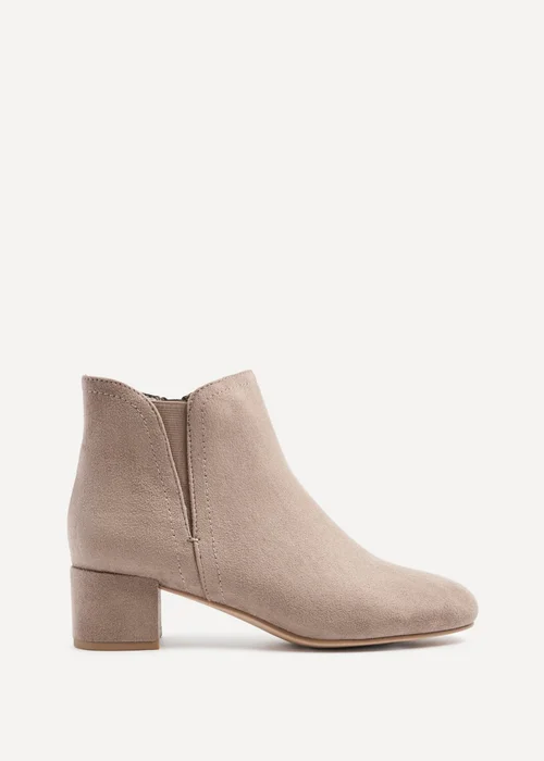 Linzi Manor Mocha Faux Suede Block Heeled Ankle Boot - 3 Image 2