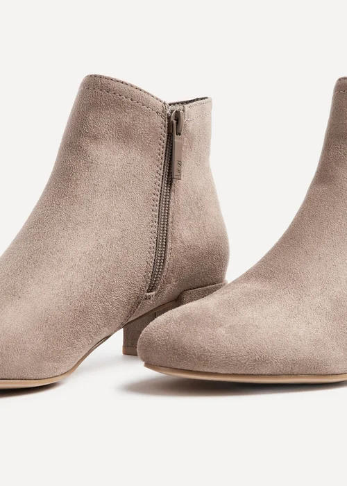 Linzi Manor Mocha Faux Suede Block Heeled Ankle Boot - 3 Image 4