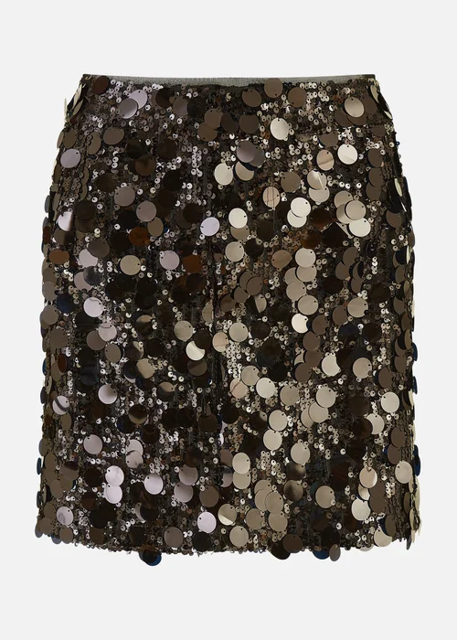Yumi Black Big Sequin Mini Skirt - Size 8 Image 3