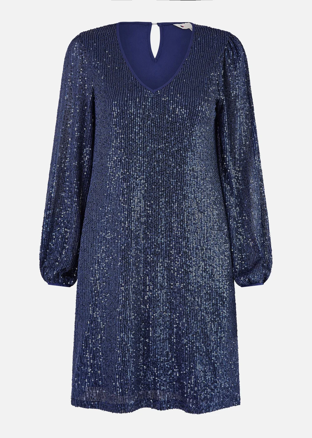 Yumi Navy Sequin Tunic With Balloon Sleeves - 8 Image 3