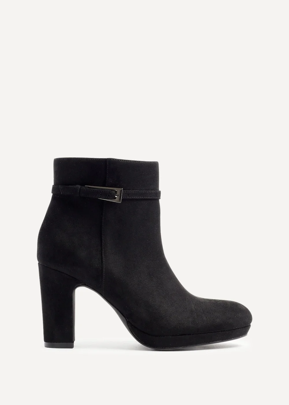 Linzi Stefani Black Faux Suede Heeled Ankle Boot - 3 Image 2