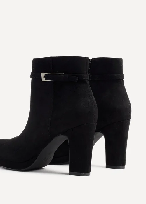 Linzi Stefani Black Faux Suede Heeled Ankle Boot - 3 Image 5