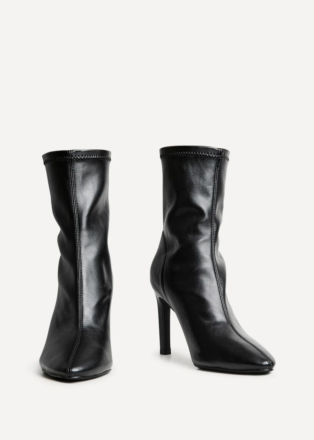 Linzi West Black Faux Leather Pointed Stretch Heeled Ankle Boot - 3 Image 3