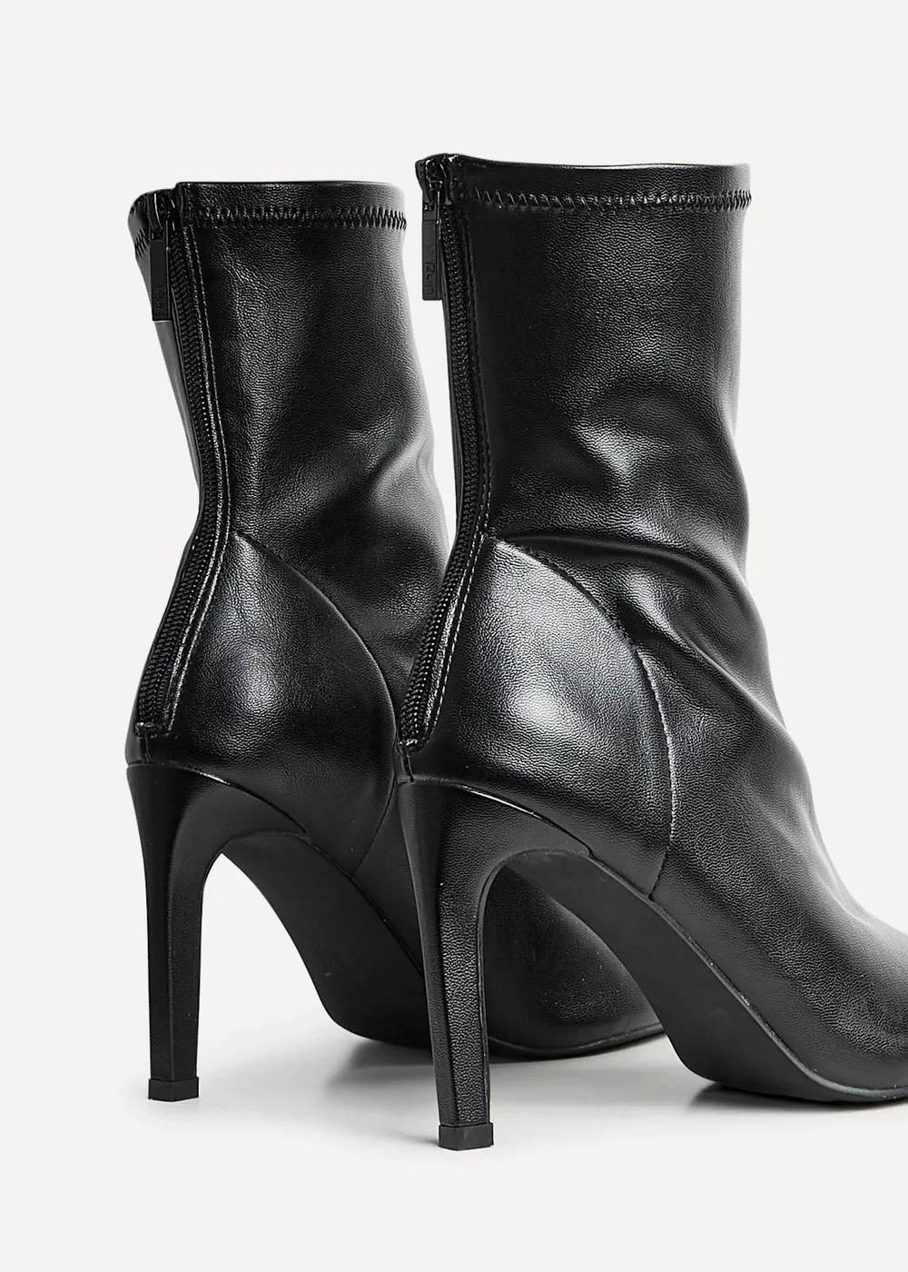 Linzi West Black Faux Leather Pointed Stretch Heeled Ankle Boot - 3 Image 5